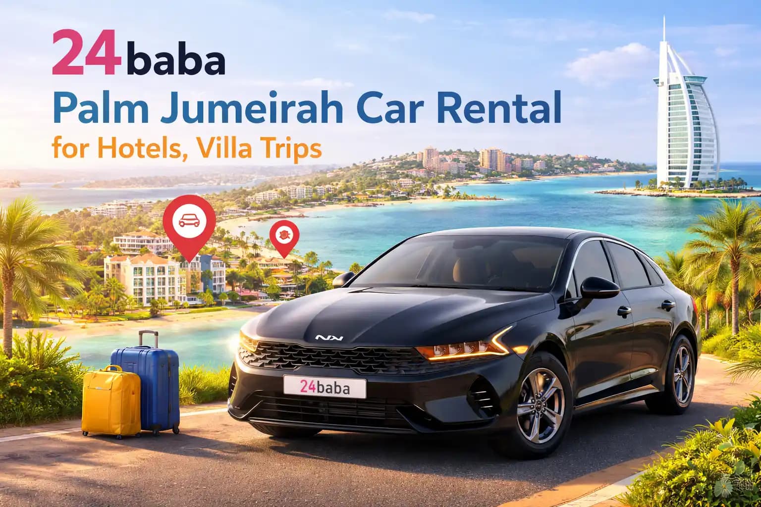 Palm Jumeirah Car Rental for Hotels Villa Trips